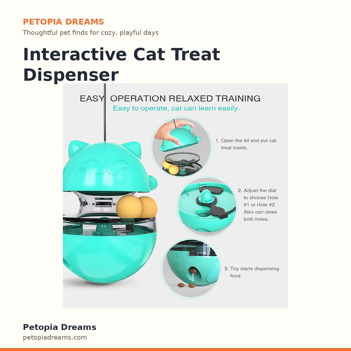 Interactive Cat Treat Dispenser Tumbler | Petopia Dreams