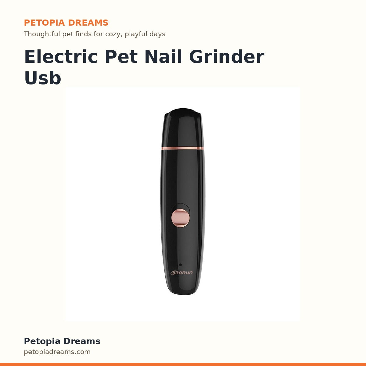 Electric Pet Nail Grinder Usb Rechargeable | Petopia Dreams