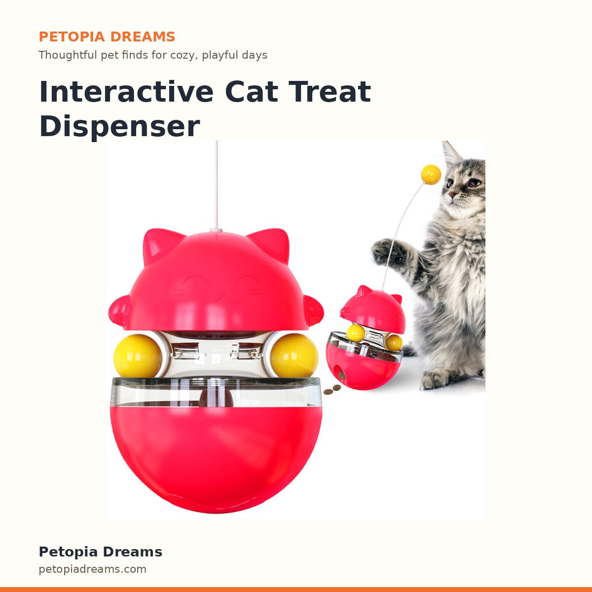 Interactive Cat Treat Dispenser Toy Tumbler | Petopia Dreams