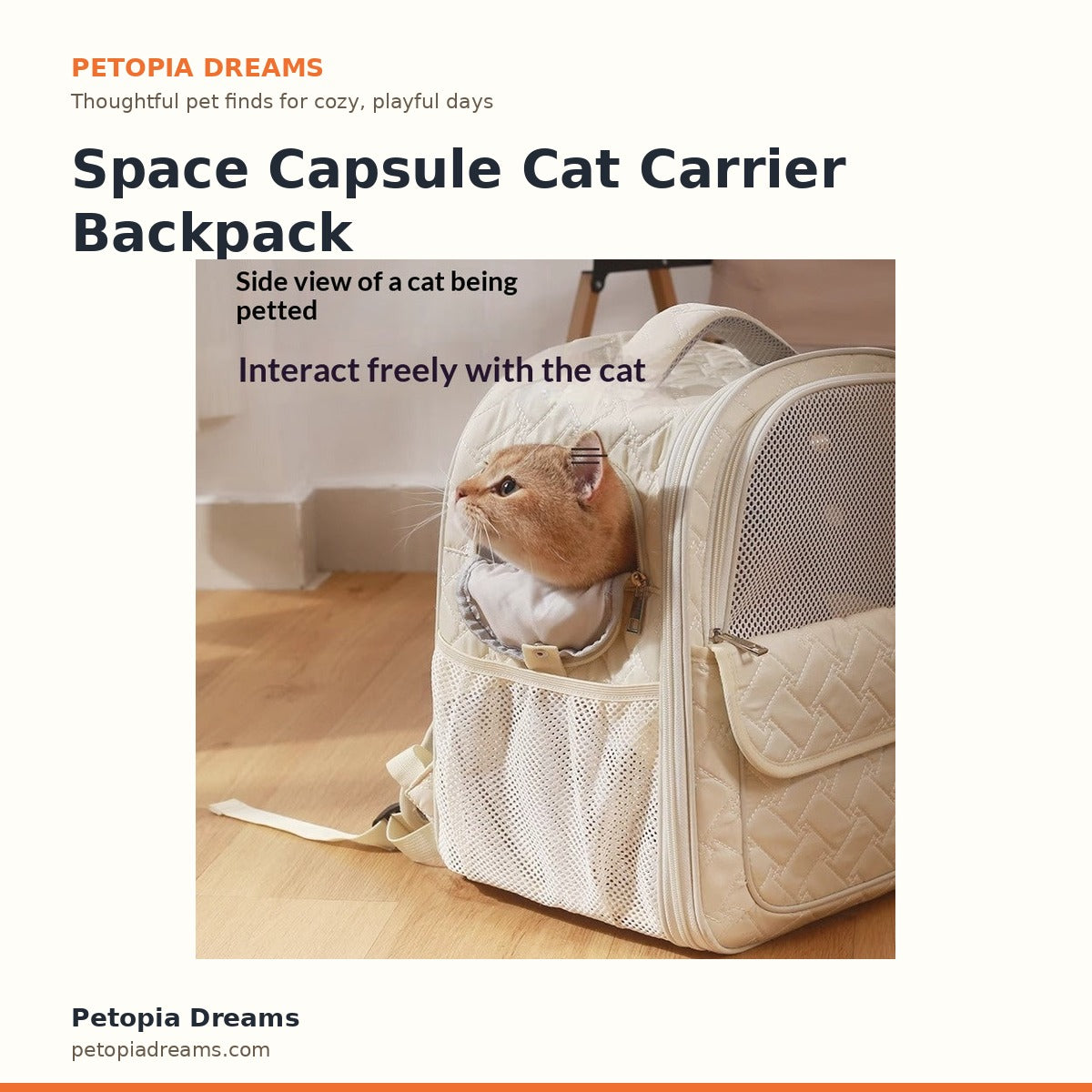 Space Capsule Cat Carrier Backpack | Petopia Dreams
