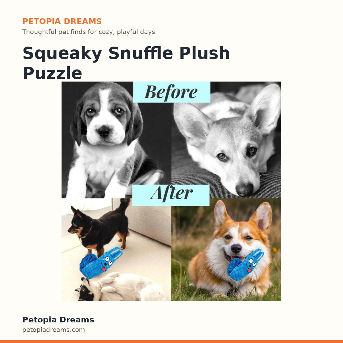 Squeaky Snuffle Plush Puzzle Toy | Petopia Dreams