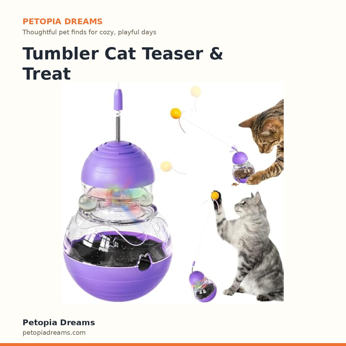 Tumbler Cat Teaser & Treat Dispenser Toy | Petopia Dreams