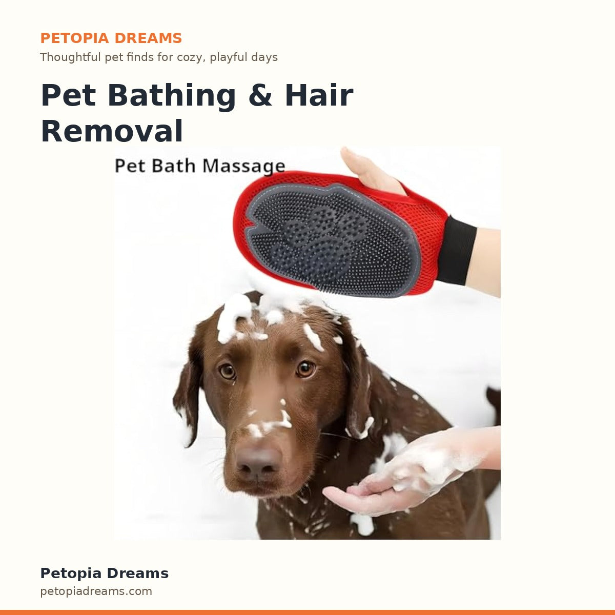 Pet Bathing & Hair Removal Grooming Glove | Petopia Dreams