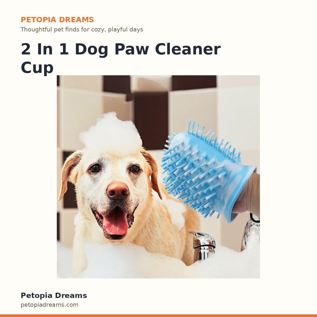 2 In 1 Dog Paw Cleaner Cup & Brush | Petopia Dreams