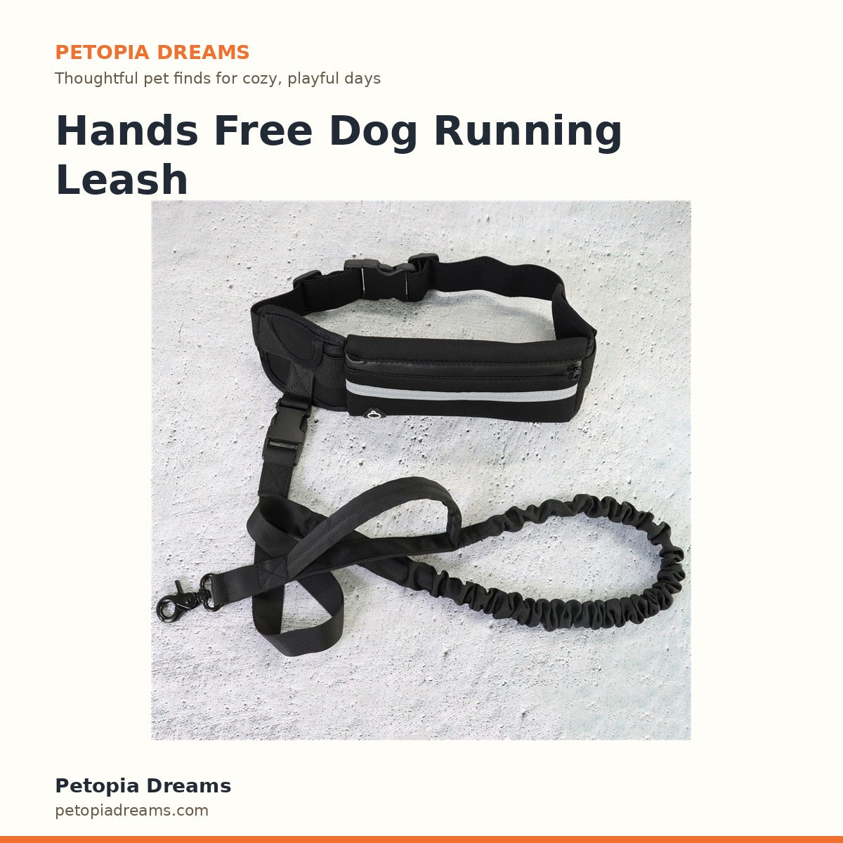 Hands Free Dog Running Leash Waist Belt Bungee | Petopia Dreams
