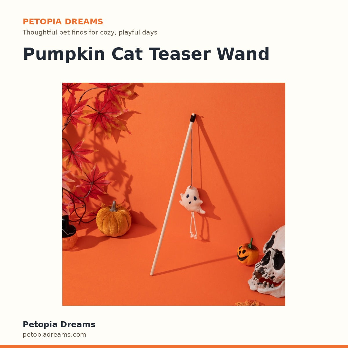 Pumpkin Cat Teaser Wand | Petopia Dreams