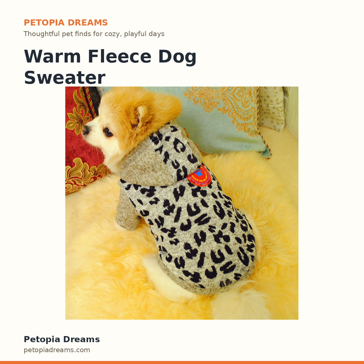 Warm Fleece Dog Sweater | Petopia Dreams