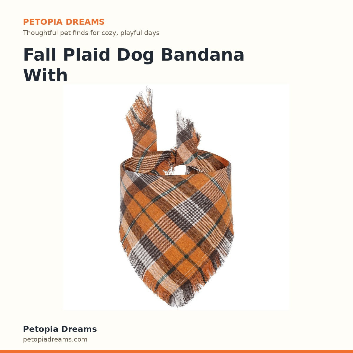 Fall Plaid Dog Bandana With Tassels | Petopia Dreams