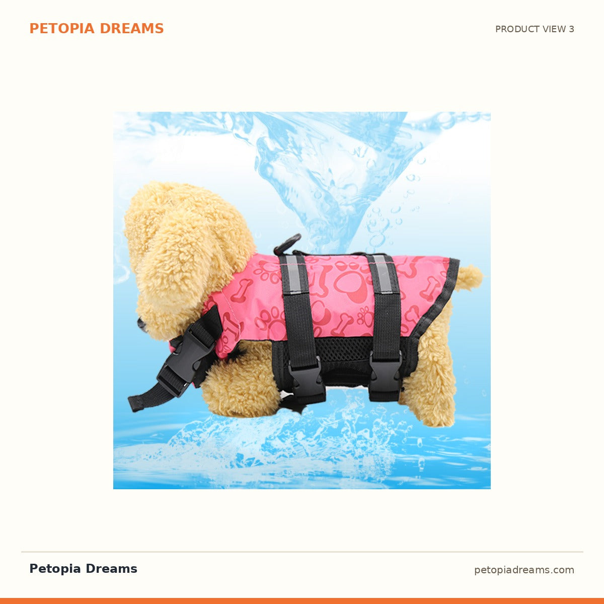Additional product view of Adventure Dog Life Jacket — Safe Swimming Vest | Petopia Dreams