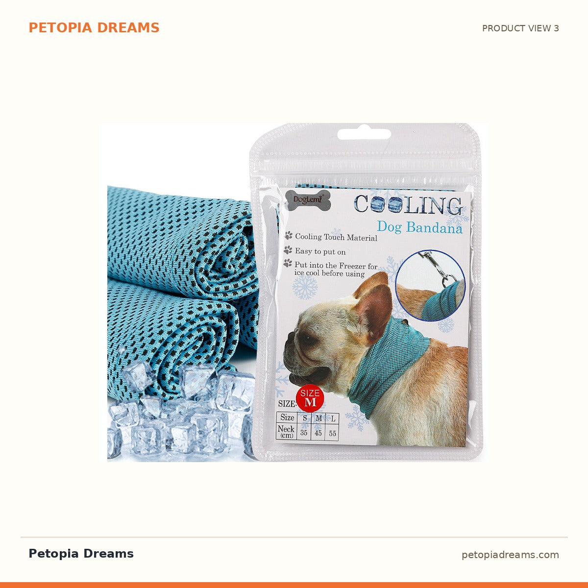 Additional product view of Cooling Dog Bandana — Instant Chill Summer Scarf | Petopia Dreams