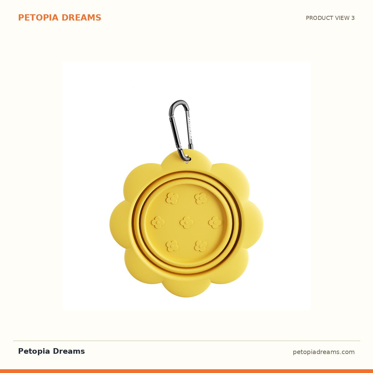 Additional product view of Collapsible Dog Bowl with Carabiner — Travel Water & Food Dish | Petopia Dreams