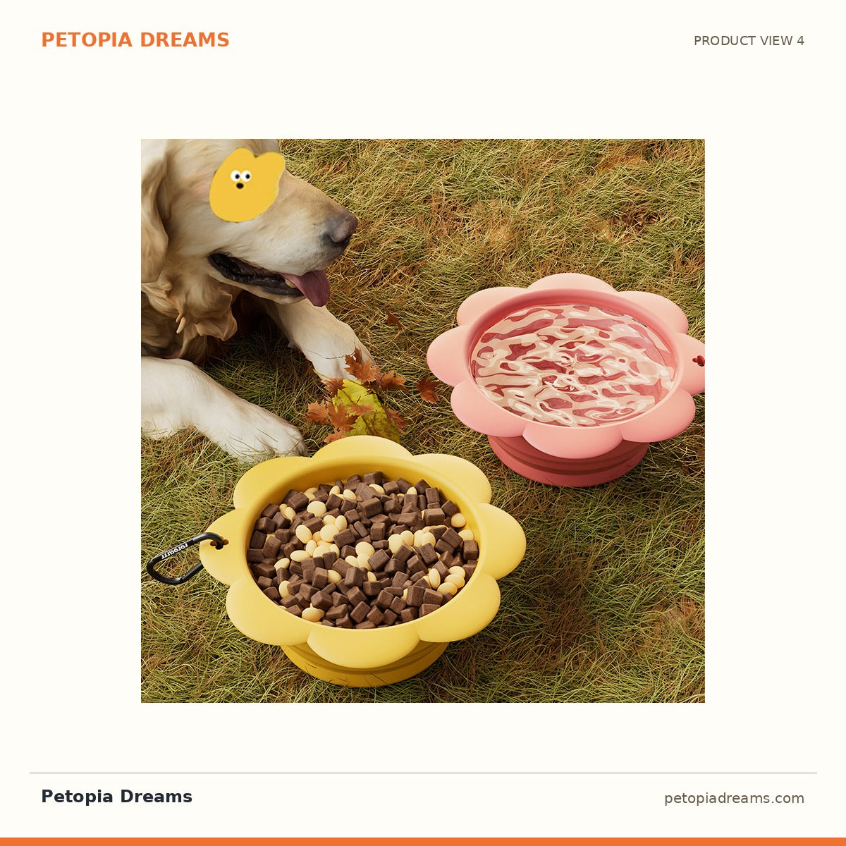 Additional product view of Collapsible Dog Bowl with Carabiner — Travel Water & Food Dish | Petopia Dreams