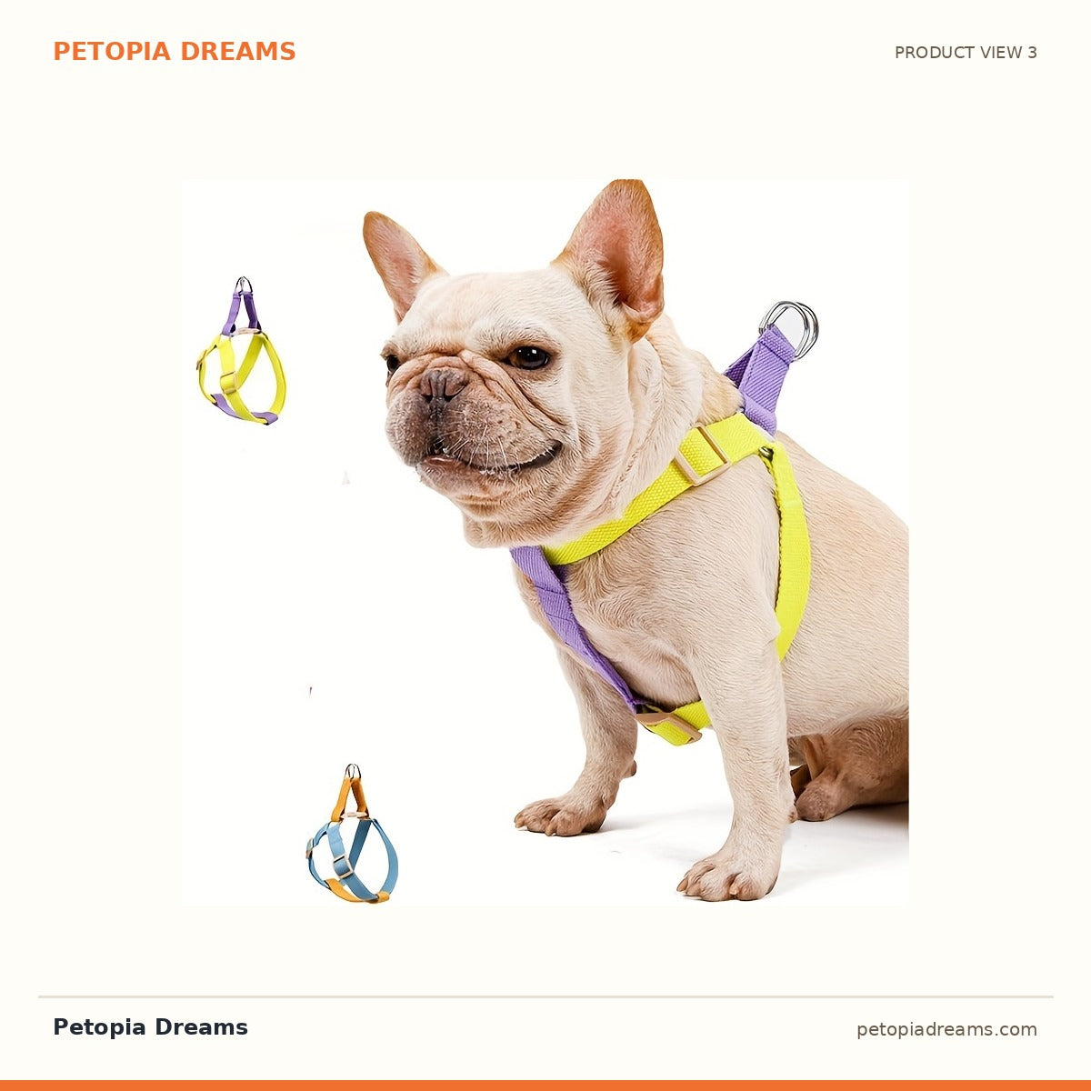 Additional product view of Rainbow Colorblock Dog Harness & Leash Set (No-Escape Vest) | Petopia Dreams