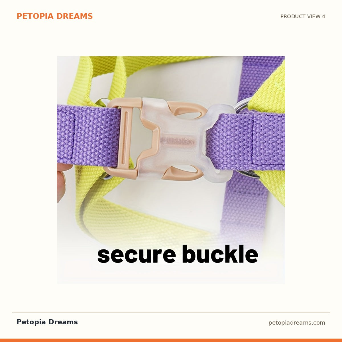 Additional product view of Rainbow Colorblock Dog Harness & Leash Set (No-Escape Vest) | Petopia Dreams
