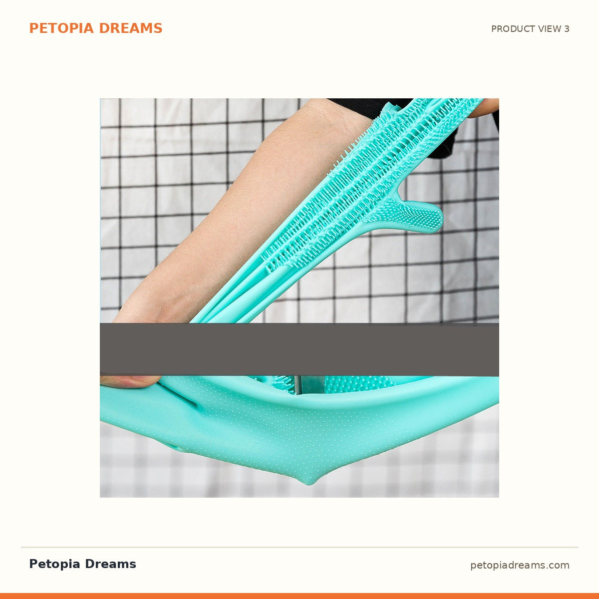 Additional product view of Pet Grooming Glove — Gentle Deshedding Brush for Dogs & Cats | Petopia Dreams