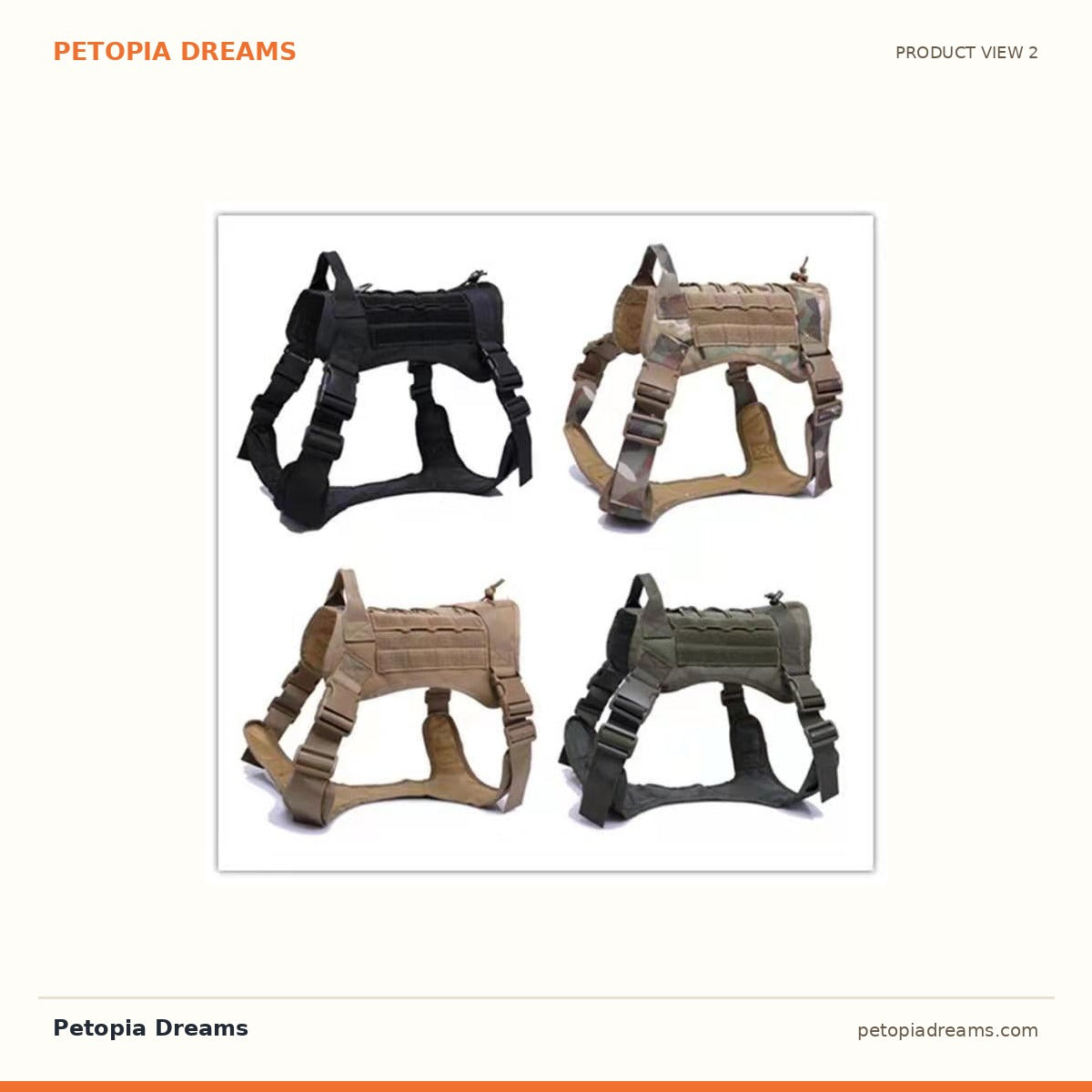 Additional product view of Tactical Dog Harness — Adjustable No-Pull Vest for Working Dogs | Petopia Dreams