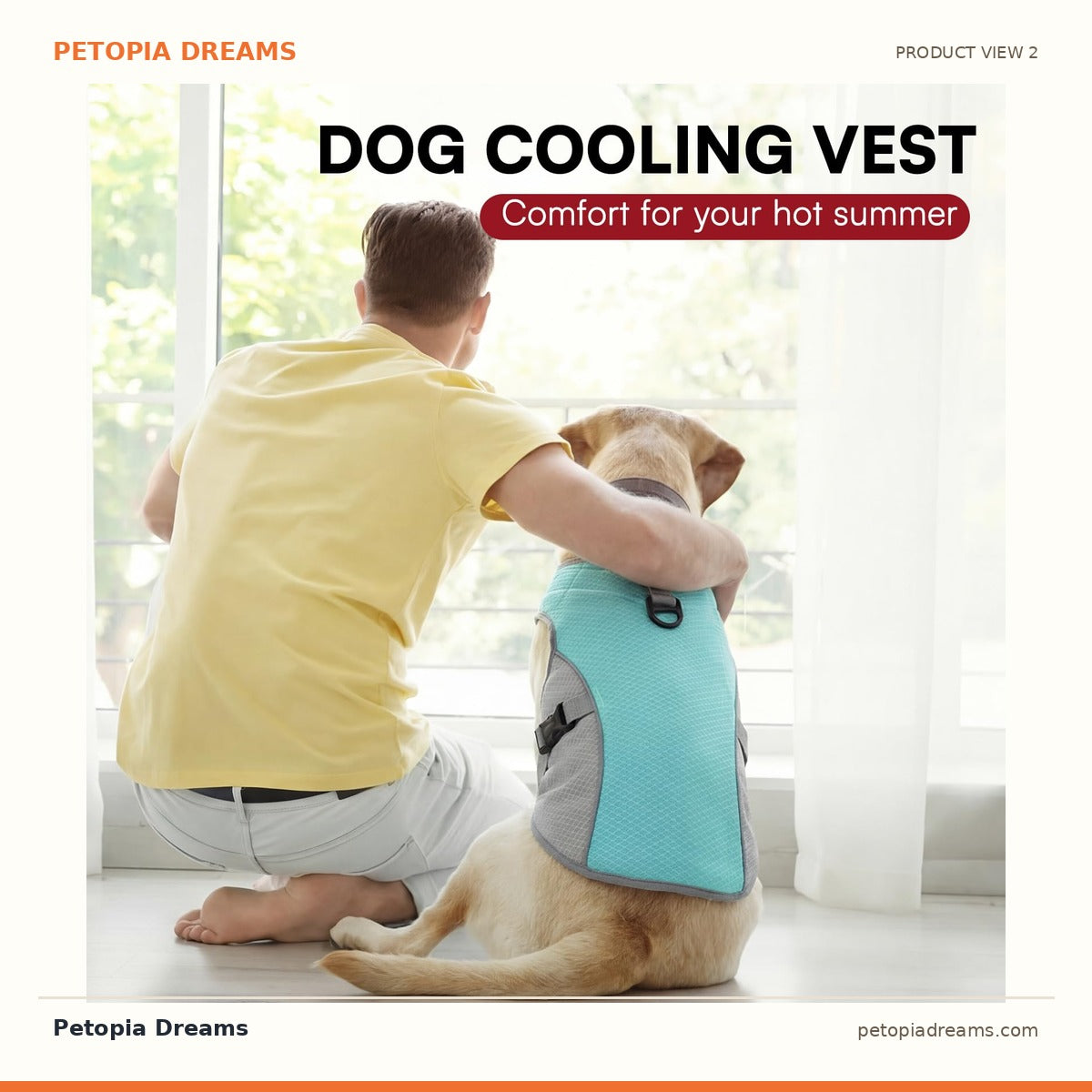 Additional product view of Dog Cooling Vest — Reflective Summer Jacket for Hot Walks | Petopia Dreams