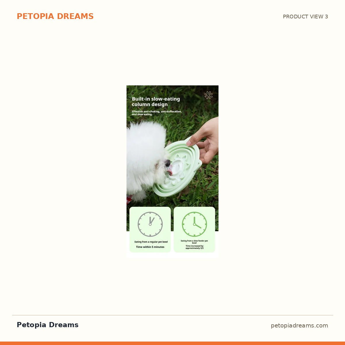 Additional product view of Collapsible Dog Travel Bowl with Suction Cups & Slow-Feeder | Petopia Dreams