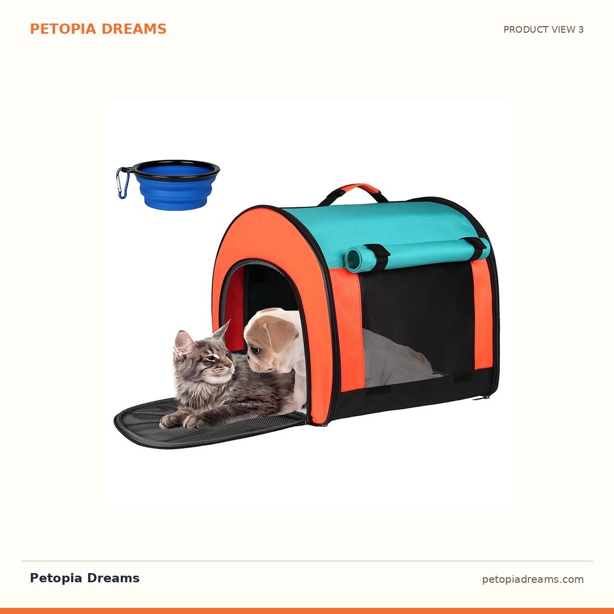 Additional product view of Foldable Pet Carrier Bag for Dogs & Cats — Soft Travel Tote | Petopia Dreams