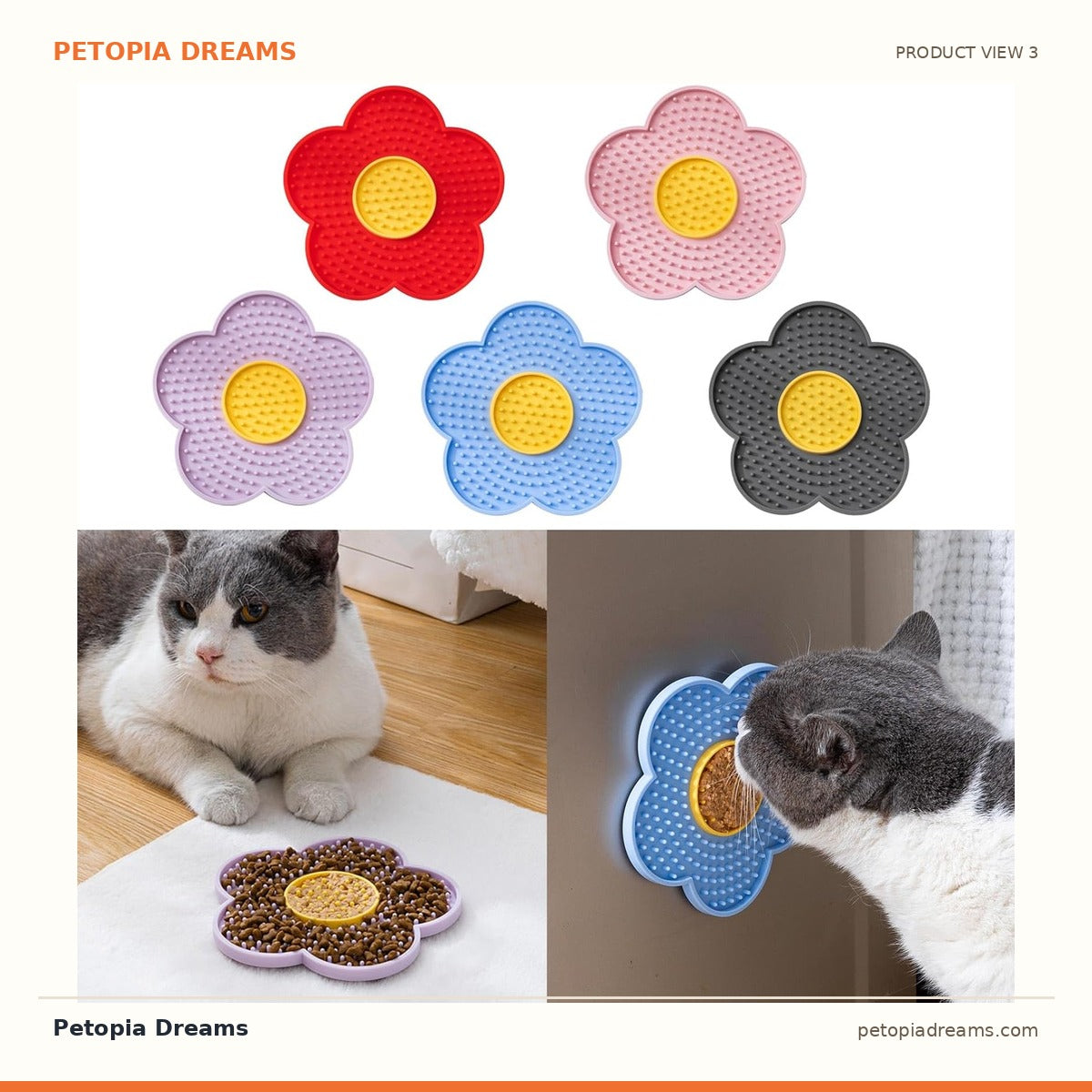 Additional product view of Slow Feeder Licking Mat for Dogs & Cats with Suction Cups | Petopia Dreams