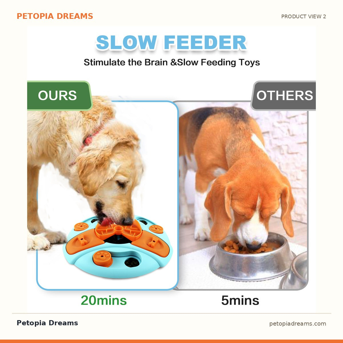 Additional product view of Dog Puzzle Feeder Toy - Slow Feeder Bowl That Boosts IQ | Petopia Dreams