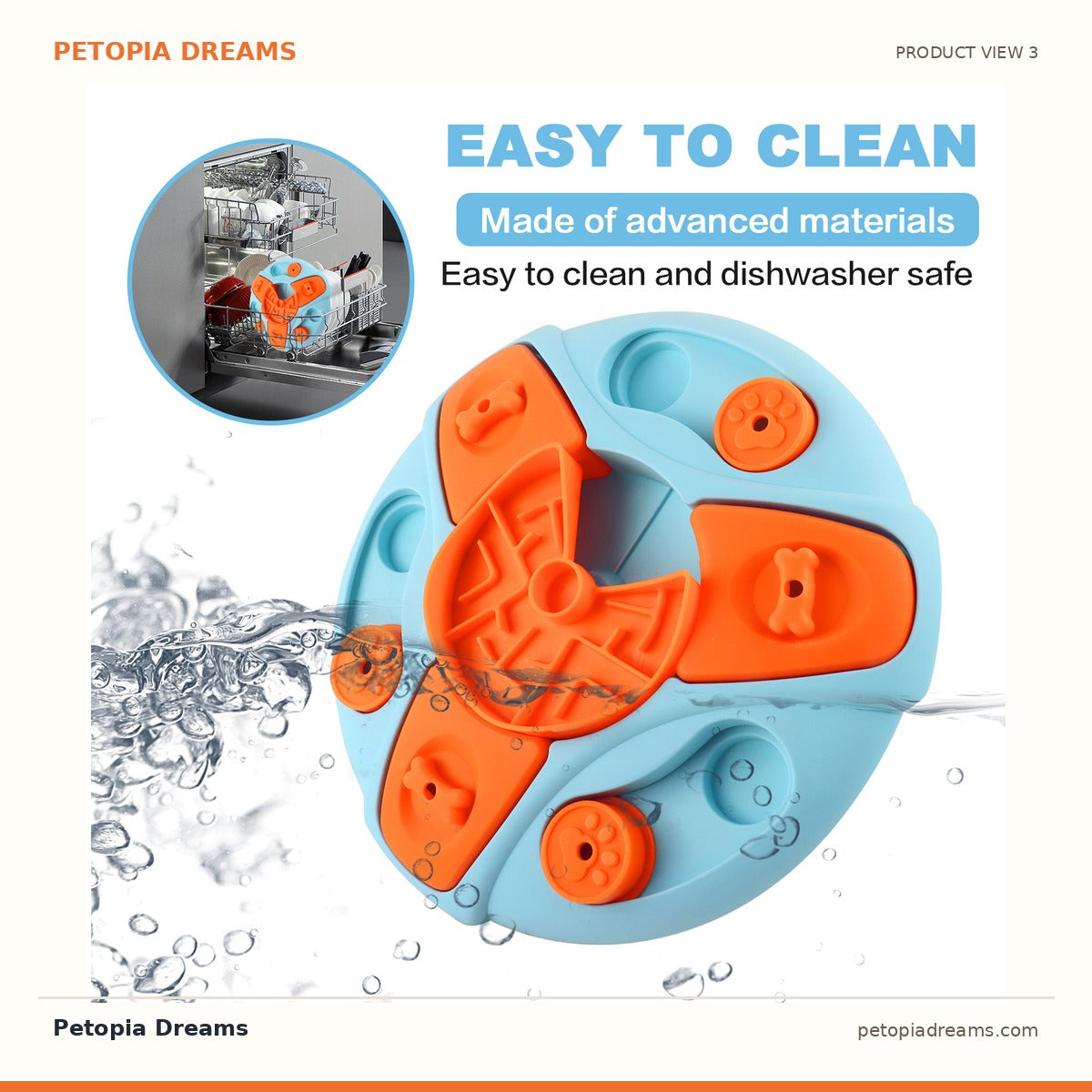 Additional product view of Dog Puzzle Feeder Toy - Slow Feeder Bowl That Boosts IQ | Petopia Dreams
