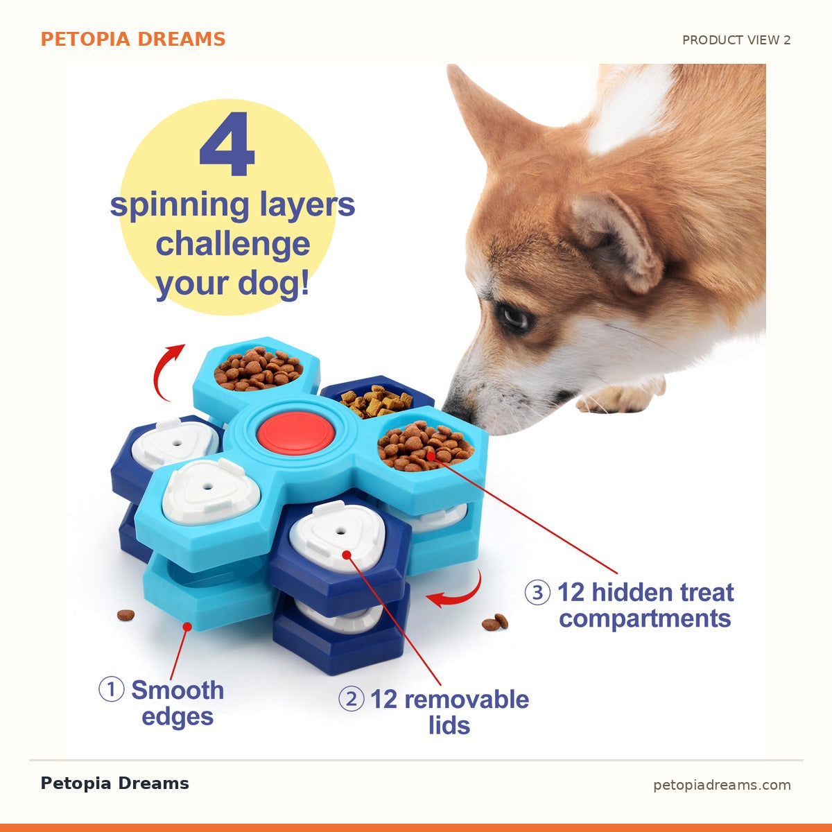 Additional product view of Slow Feeder Dog Bowl — 4-Layer Puzzle Maze for Fast Eaters | Petopia Dreams