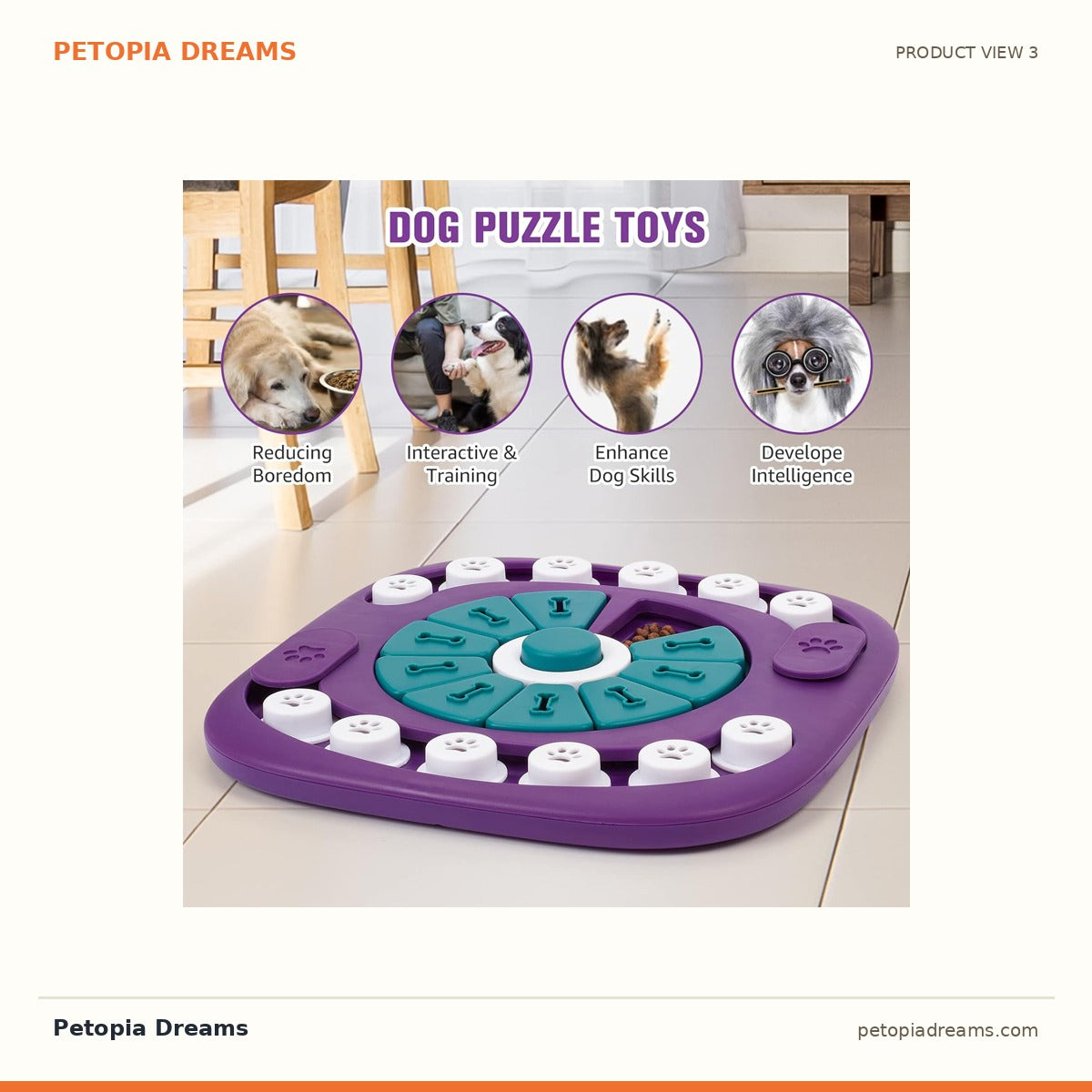 Additional product view of Dog Puzzle Toy — Interactive Treat Enrichment for Bored Pups | Petopia Dreams