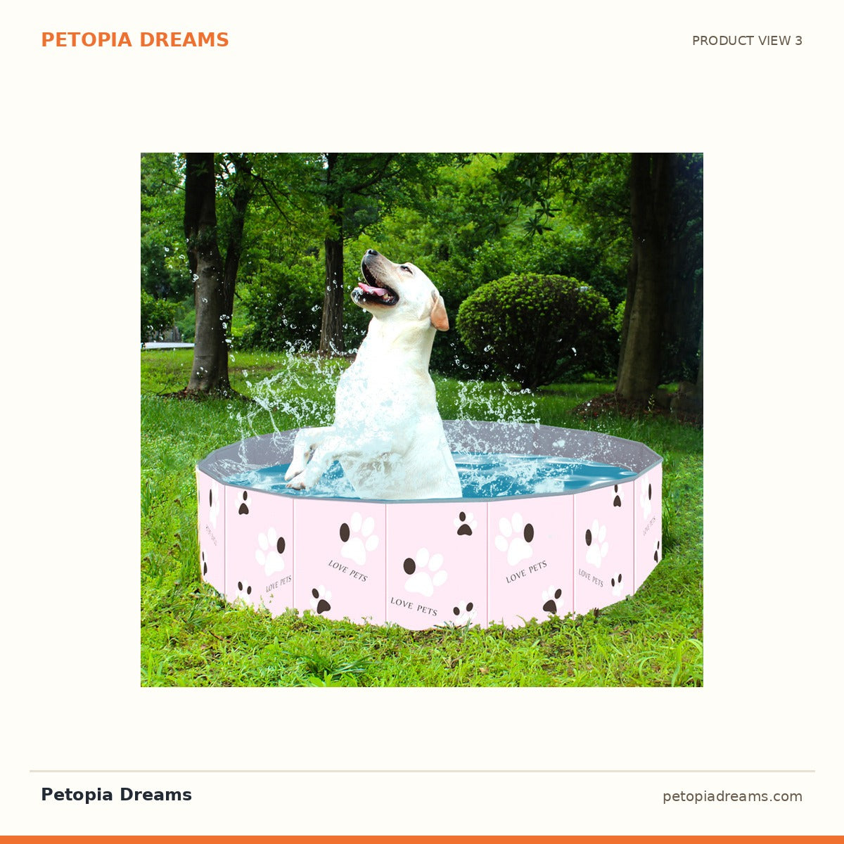 Additional product view of Foldable Dog Swimming Pool & Bathing Tub for Indoor & Outdoor | Petopia Dreams