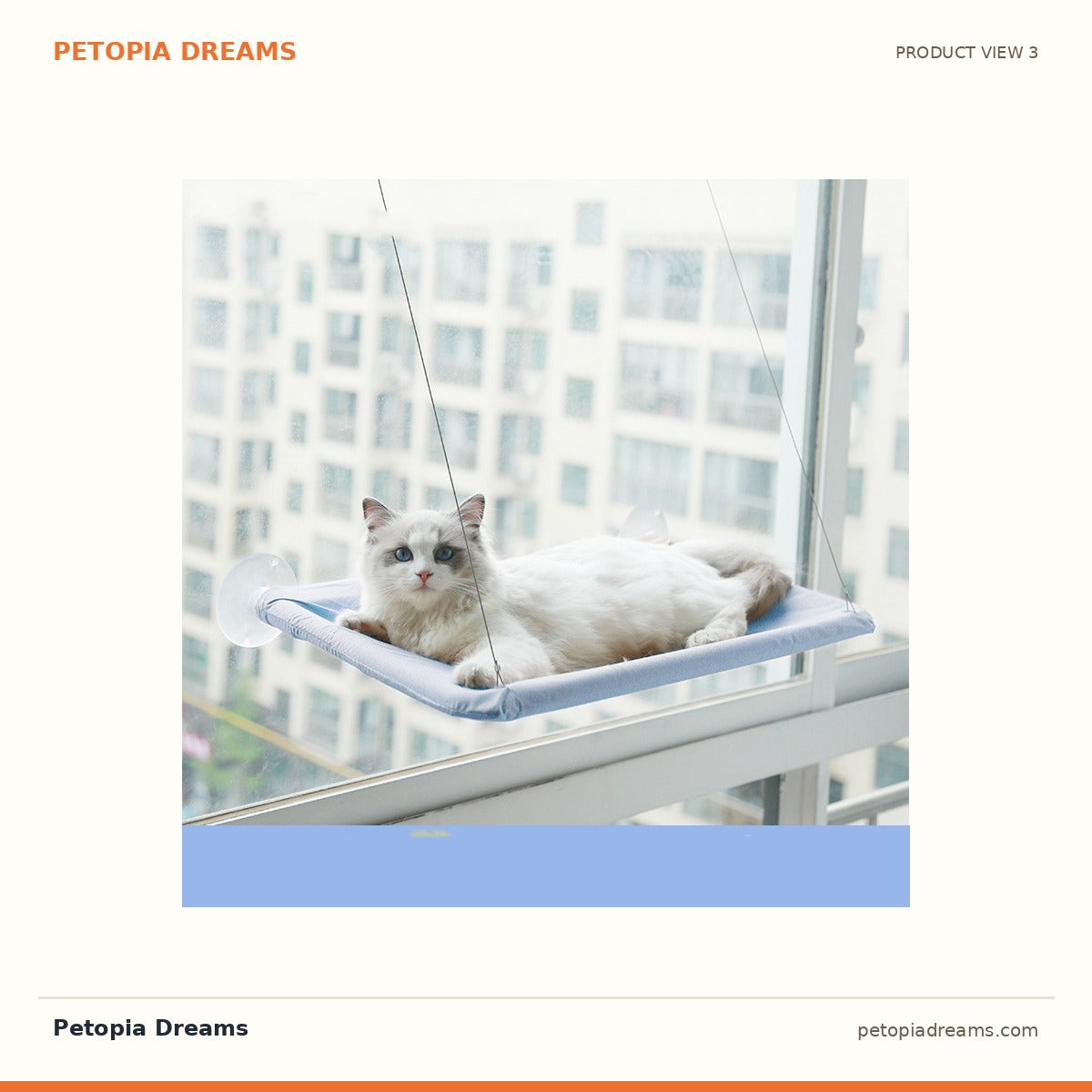 Additional product view of Cat Window Hammock with Suction Cups — Sunny Perch Bed | Petopia Dreams