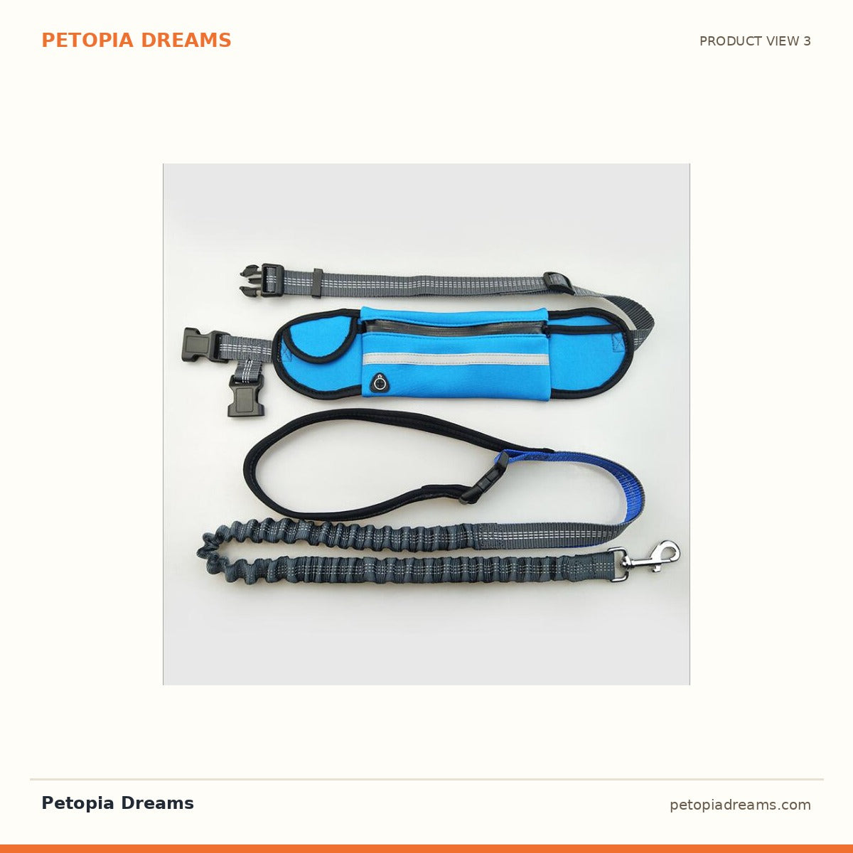 Additional product view of Hands-Free Dog Running Leash with Bungee Belt & Waist Pouch | Petopia Dreams