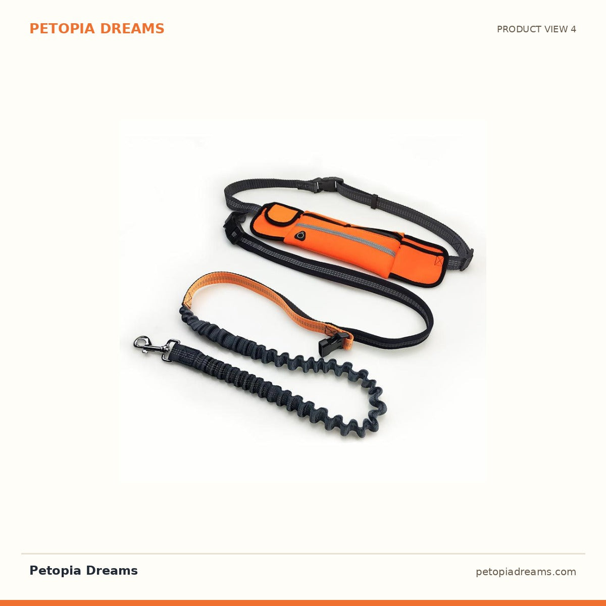 Additional product view of Hands-Free Dog Running Leash with Bungee Belt & Waist Pouch | Petopia Dreams