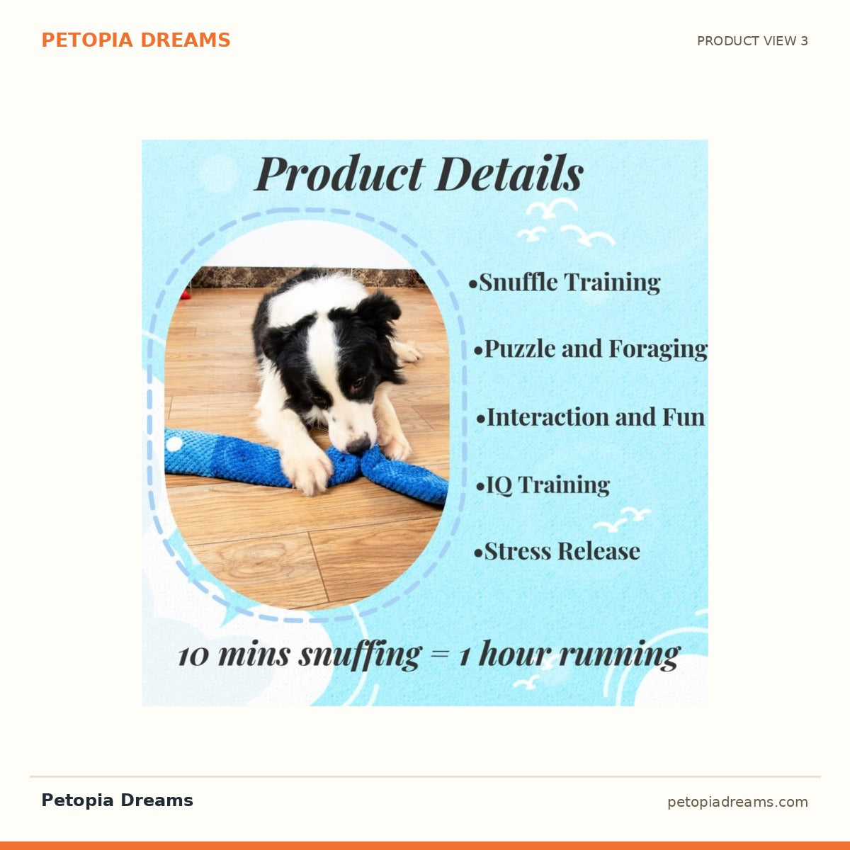 Additional product view of Squeaky Snuffle Plush Puzzle Toy for Dogs | Petopia Dreams