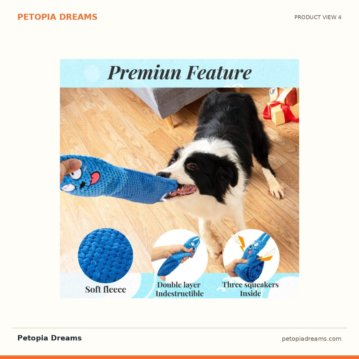 Additional product view of Squeaky Snuffle Plush Puzzle Toy for Dogs | Petopia Dreams