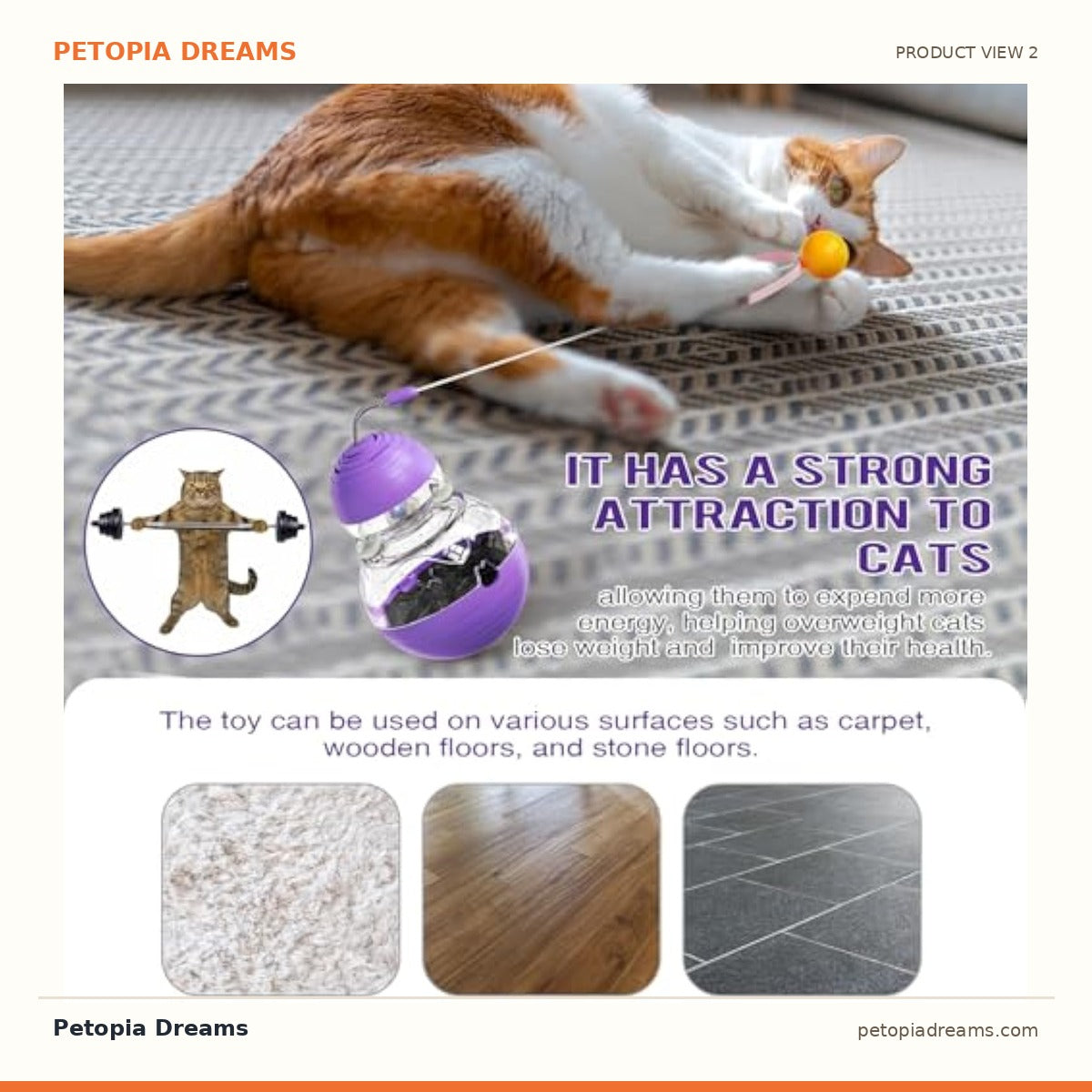 Additional product view of Tumbler Cat Teaser & Treat Dispenser Toy | Petopia Dreams
