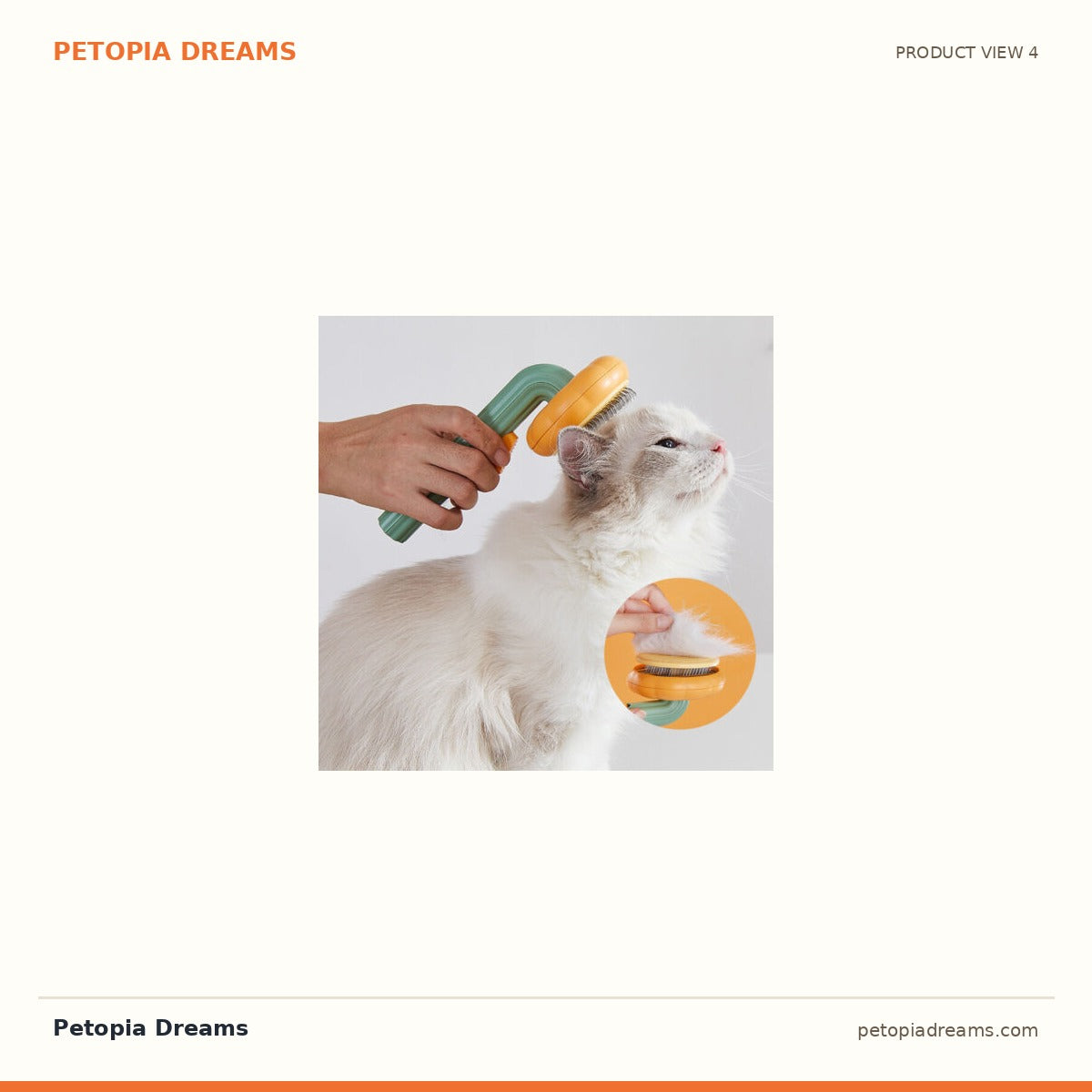 Additional product view of Pumpkin Self-Cleaning Slicker Brush for Pets | Petopia Dreams
