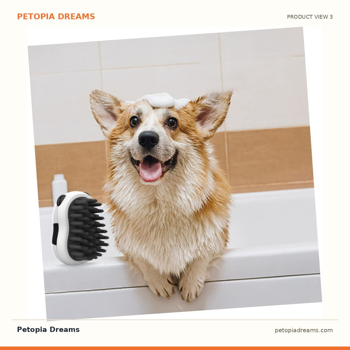 Additional product view of Soft Bath & Grooming Brush for Dogs and Cats | Petopia Dreams