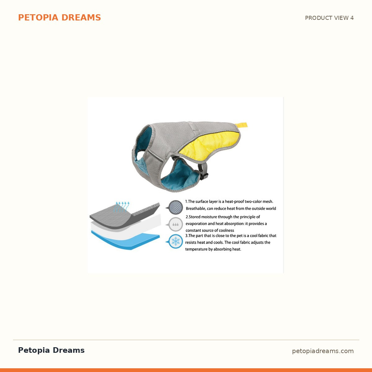 Additional product view of Breathable Summer Cooling Vest for Dogs | Petopia Dreams