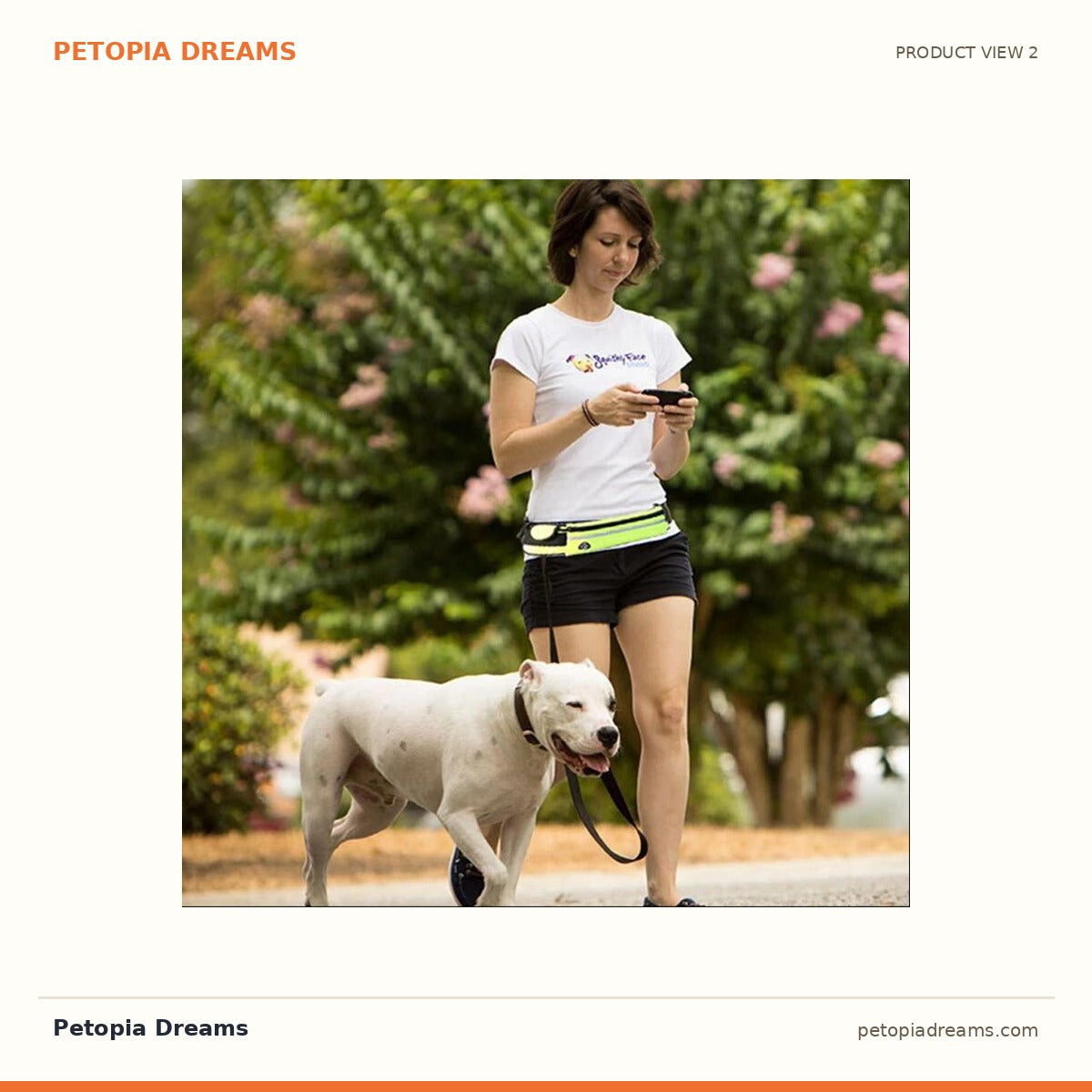 Additional product view of Hands-Free Dog Running Leash Waist Belt Bungee | Petopia Dreams