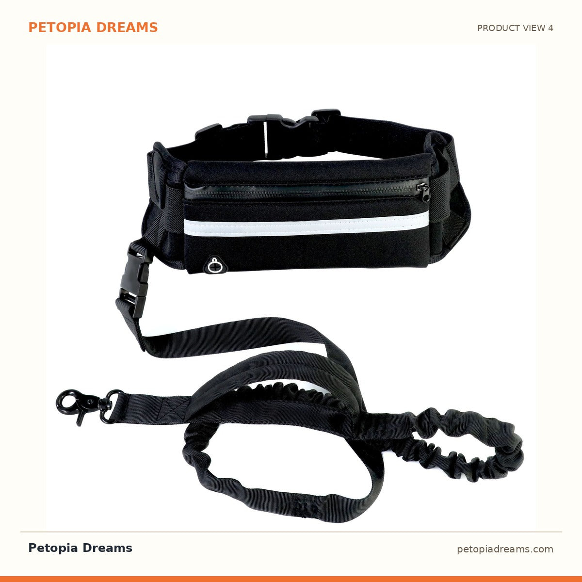 Additional product view of Hands-Free Dog Running Leash Waist Belt Bungee | Petopia Dreams