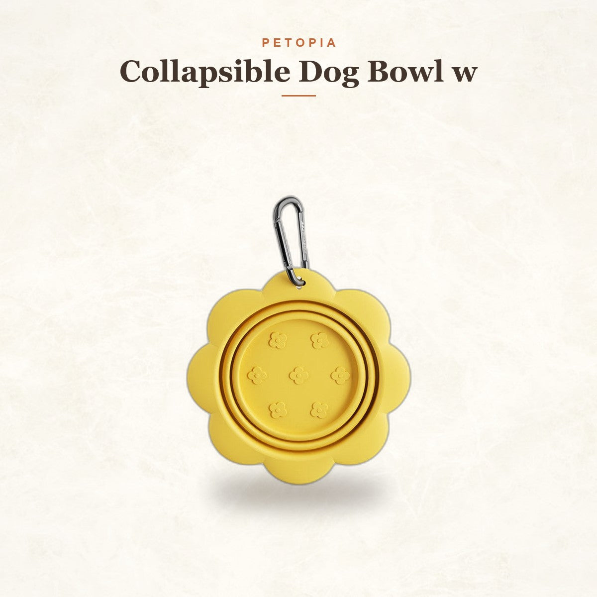 Collapsible Dog Bowl with Carabiner — Travel Water & Food Dish