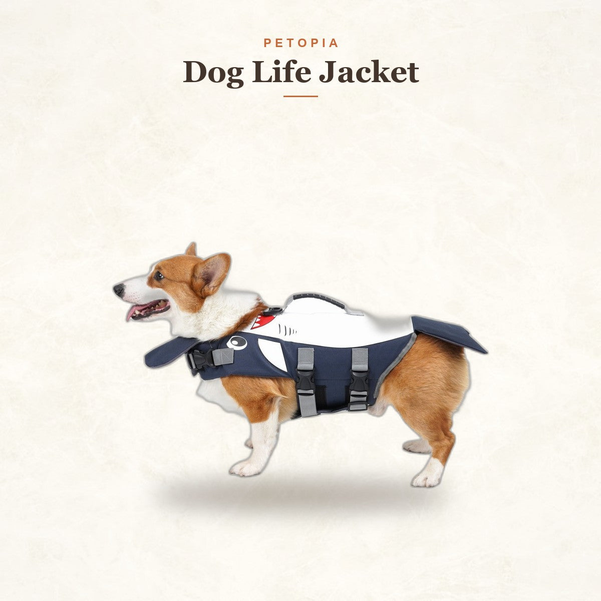 Dog Life Jacket — Shark Swim Vest with Safety Handle