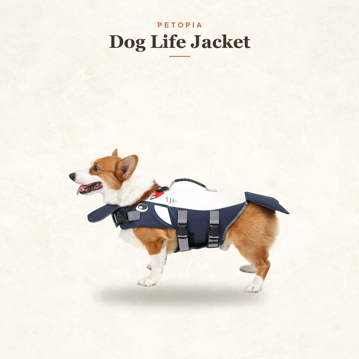 Dog Life Jacket — Shark Swim Vest with Safety Handle