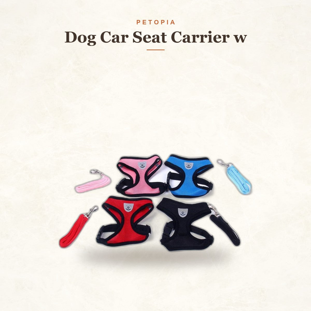 Dog Car Seat Carrier with Safety Harness & Leash Set