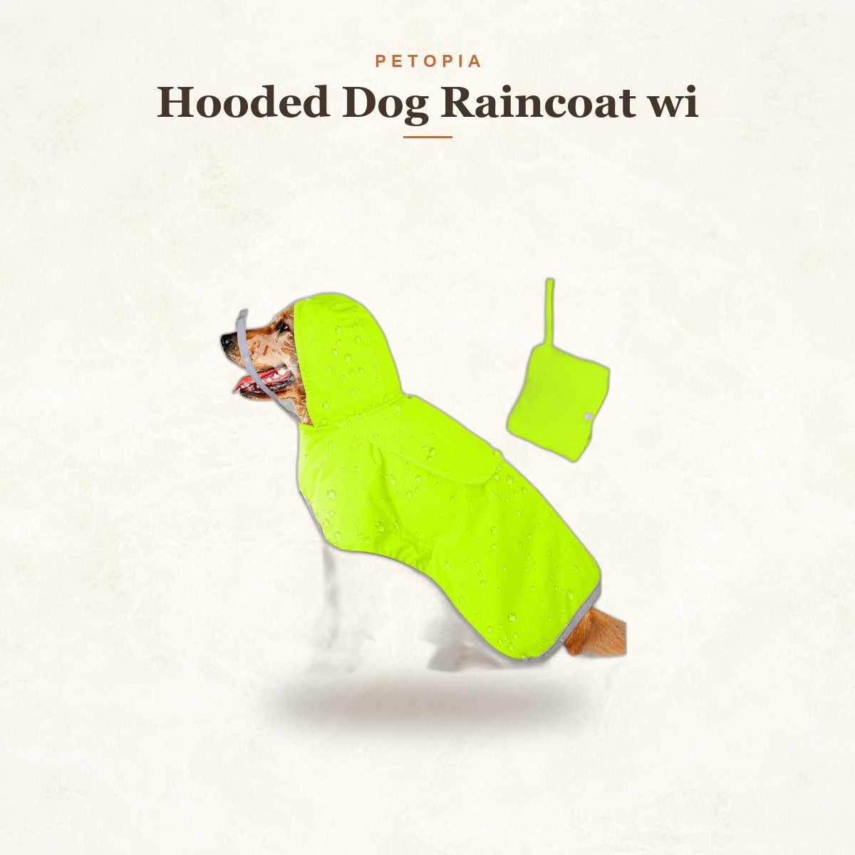 Hooded Dog Raincoat with Clear Visor Cap for Small Dogs