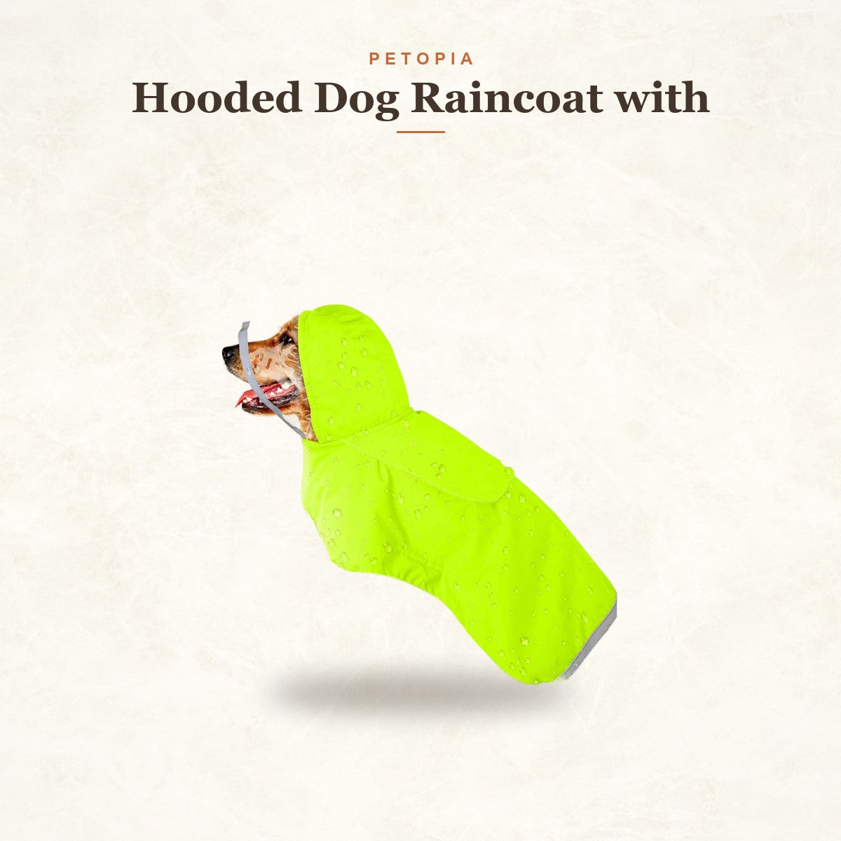 Hooded Dog Raincoat with Clear Visor Cap for Small Dogs
