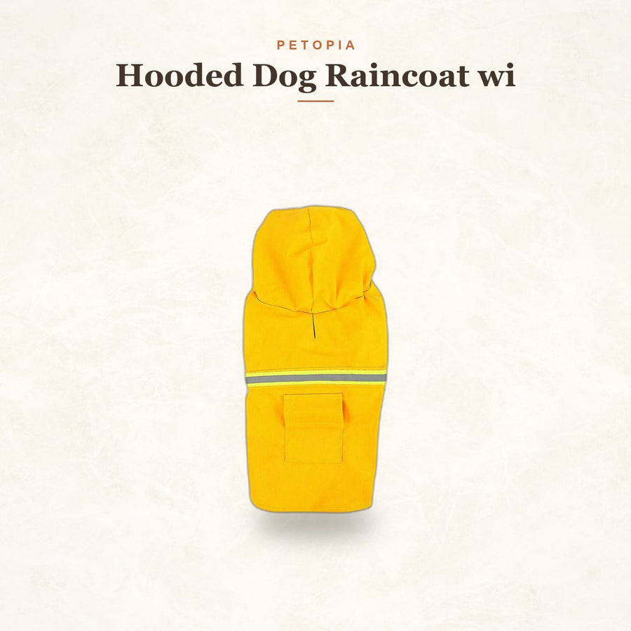 Hooded Dog Raincoat with Reflective Stripe & Leash Hole
