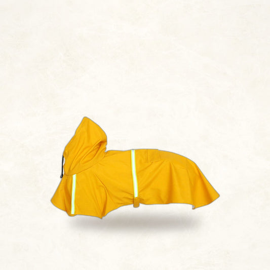 Hooded Dog Raincoat with Reflective Stripe & Leash Hole - photo 2