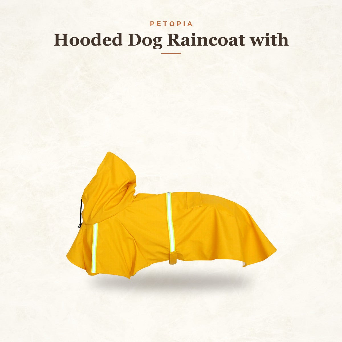 Hooded Dog Raincoat with Reflective Stripe & Leash Hole