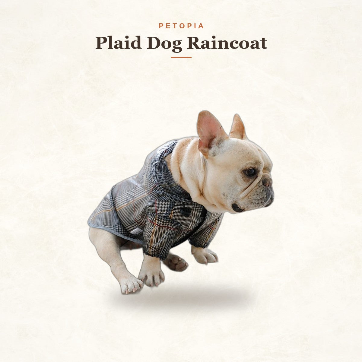Plaid Dog Raincoat — Waterproof Tear-Resistant Coat